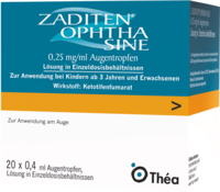 ZADITEN ophtha sine 0,25 mg/ml Augentr.Einzeldos.